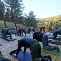 Yoga before breakfast in freezing cold